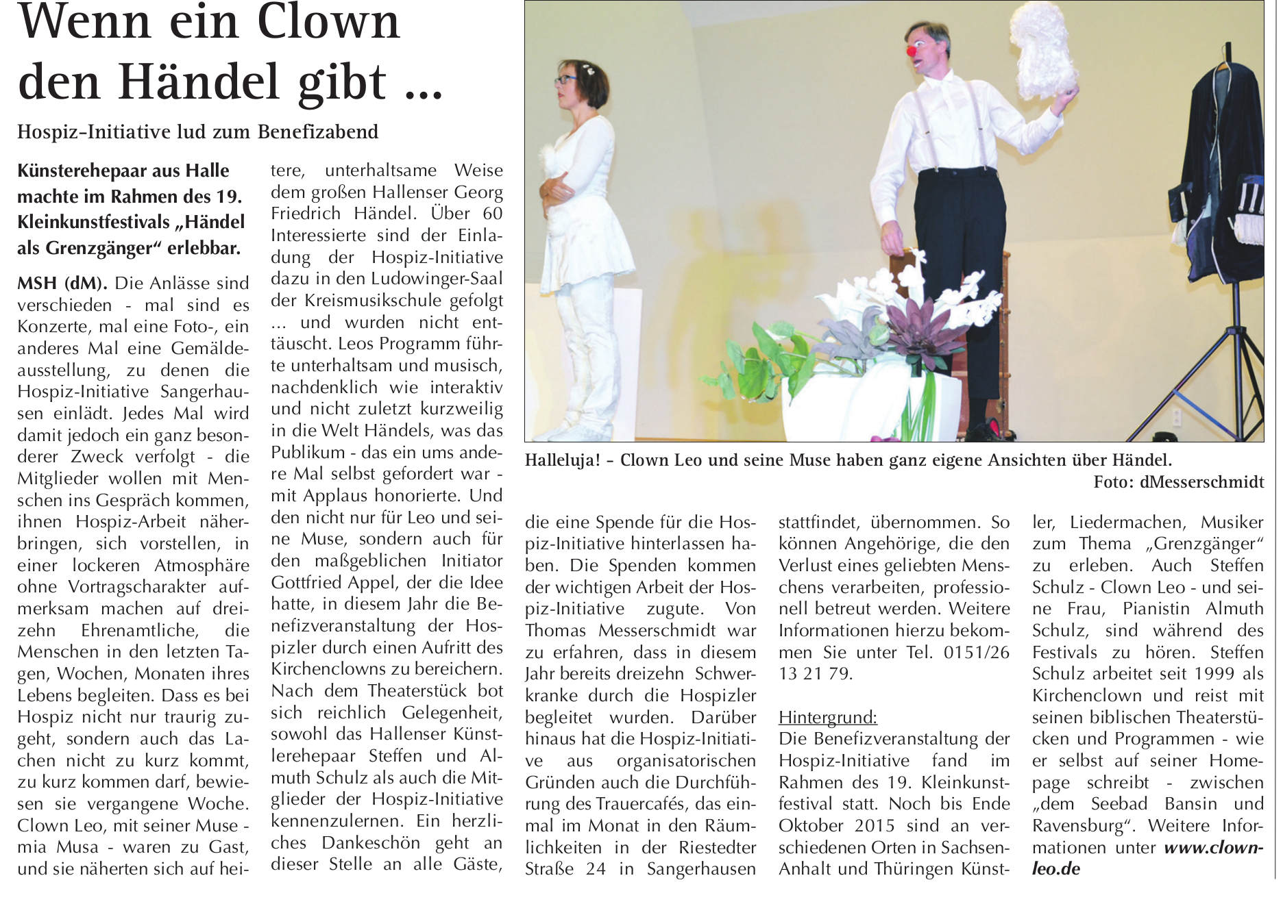 Benefizveranstaltung mit Clown Leo